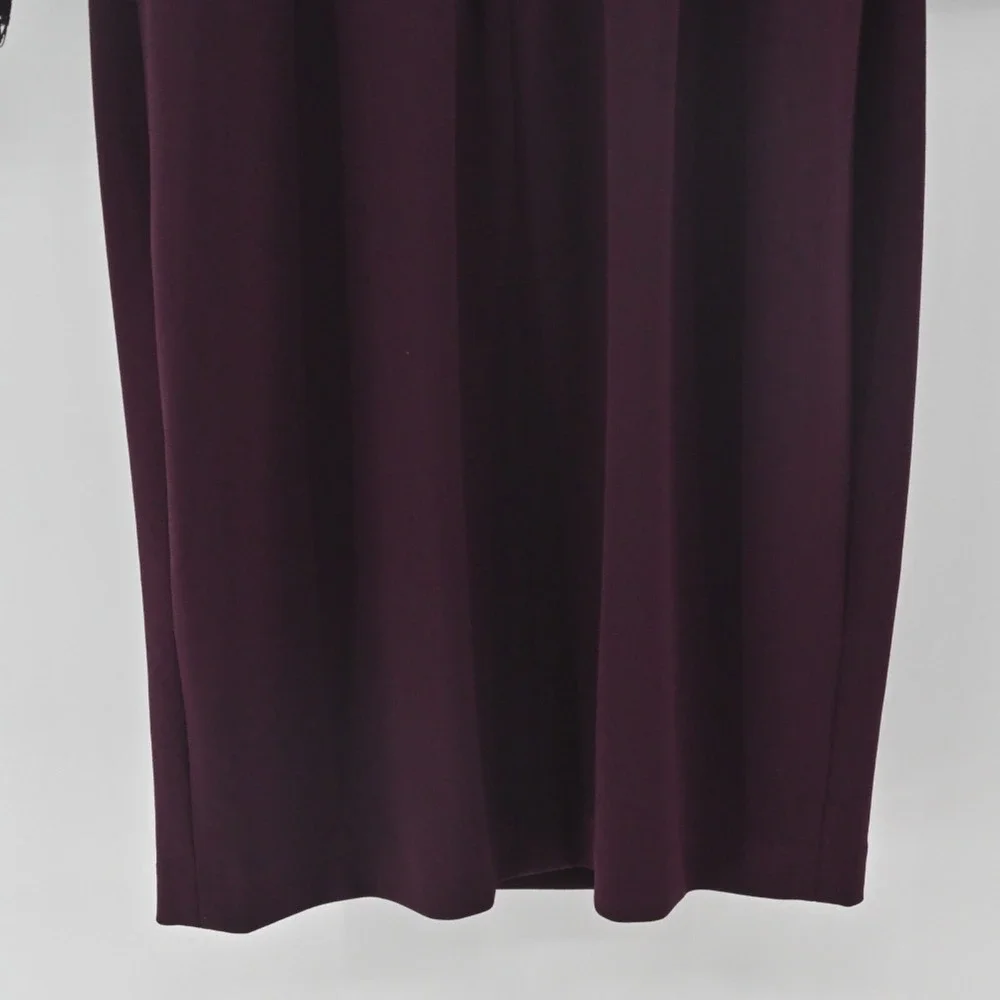 Calvin Klein Burgundy Sheath Dress Size 4 Lace Bell Sleeve Sheath Moody Romantic - Picture 13 of 14